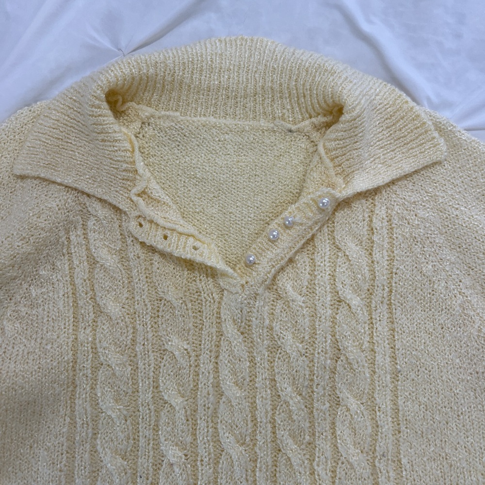 Yellow Cable Knit Sweater